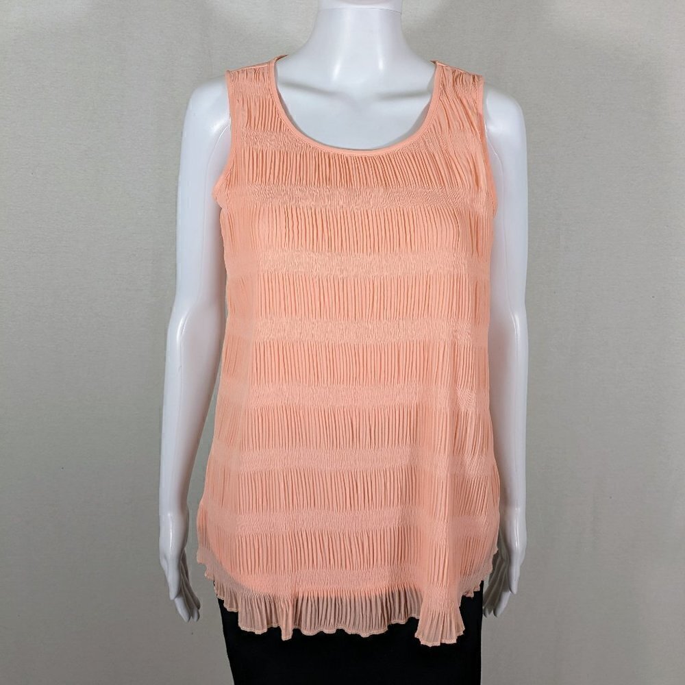 Elle Tank Top/Blouse Size XS Sleeveless Round Neck Salmon